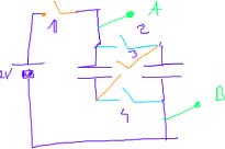 Per caricarli chiudo gli interruttori 1 3 e 4 e apro l'interruttore 2 poi inverto ( apro 1 3 e 4 e chiudo 2)